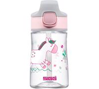 Gourde Kindermiracle 0,35 litre couvercle anti-fuite rose avec paille utilisable d'une seule main