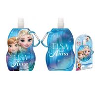Gourde La Reine Des Neiges Frozen Disney 400-500 Ml (Sans Bpa) Pliable Avec Mousqueton (Réutilisable, Accrochable, Lavable, Congelable) Multicolore
