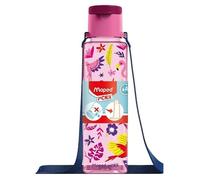 Maped - Gourde Plastique avec Bandoulière - Gourde Enfant Légère et Compacte - Pour Cartable et Sac à Dos - Facile à Ouvrir - Plastique Léger - Dispo Motif Sports et Oiseaux - 500 ml