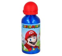 STOR Gourde aluminium Super Mario Bros 400 ml enfants - embout sécurité, anti-fuite - bleu