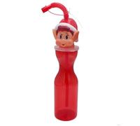 Gourde - Mercier - 500 ml - Rouge - Paille flexible - Tête de lutin farceur