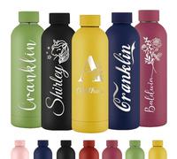 Gourde Personnalisée Bouteille d'Eau Gravée Avec Nom Bouteille d'Eau Isolée En Acier Inoxydable 500ml Pour l'École Le Bureau Et Le Sport