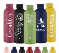 Gourde Personnalisée Bouteille d'Eau Gravée Avec Nom Bouteille d'Eau Isolée En Acier Inoxydable 500ml Pour l'École Le Bureau Et Le Sport