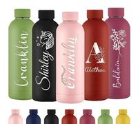 Gourde Personnalisée Bouteille d'Eau Gravée Avec Nom Bouteille d'Eau Isolée En Acier Inoxydable 500ml Pour l'École Le Bureau Et Le Sport