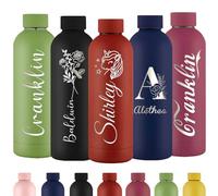 Gourde Personnalisée Bouteille d'Eau Gravée Avec Nom Bouteille d'Eau Isolée En Acier Inoxydable 500ml Pour l'École Le Bureau Et Le Sport