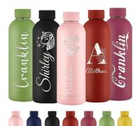 Gourde Personnalisée Bouteille d'Eau Gravée Avec Nom Bouteille d'Eau Isolée En Acier Inoxydable 500ml Pour l'École Le Bureau Et Le Sport