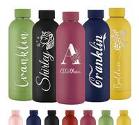 Gourde Personnalisée Bouteille d'Eau Gravée Avec Nom Bouteille d'Eau Isolée En Acier Inoxydable 500ml Pour l'École Le Bureau Et Le Sport