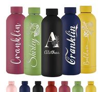 Gourde Personnalisée Bouteille d'Eau Gravée Avec Nom Bouteille d'Eau Isolée En Acier Inoxydable 500ml Pour l'École Le Bureau Et Le Sport