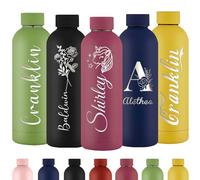 Gourde Personnalisée Bouteille d'Eau Gravée Avec Nom Bouteille d'Eau Isolée En Acier Inoxydable 500ml Pour l'École Le Bureau Et Le Sport