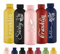 Gourde Personnalisée Bouteille d'Eau Gravée Avec Nom Bouteille d'Eau Isolée En Acier Inoxydable 500ml Pour l'École Le Bureau Et Le Sport