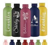 Gourde Personnalisée Bouteille d'Eau Gravée Avec Nom Bouteille d'Eau Isolée En Acier Inoxydable 500ml Pour l'École Le Bureau Et Le Sport