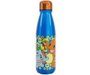 Gourde Pokémon Lets Go Aluminium 600 Ml Pikachu, Chenipan, Carapuce Pokémon Bleu TU