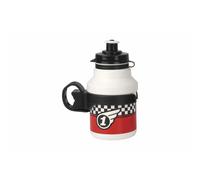 Gourde + porte-Gourde bouchon à clipser Polisport Race Blanc TU