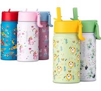 Gourde pour enfant 350 ml, verte, anti-fuites, en acier inoxydable