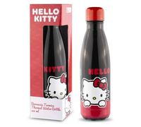 Gourde pour enfant Hello Kitty - Bouteille isotherme en aluminium sans BPA 500 ml - Isotherme - Bouteille d'eau durable - Noir
