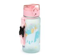 Puckator – Gourde enfant Unicorn Magic Licorne – 350 ml, plastique renforcé, bouton-poussoir, rose