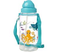 Puckator Bouteille d'Eau (Gourde) Enfant 450ml avec Paille & Cordon Sealife - Vie Marine