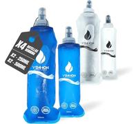 Gourde Running et Flasque Running 500ml - Lot de 4 Gourde Souple 500ml et 250ml - Gourde Eau et Water Bottle pour Trail et Sport sans BPA lot de 4 (2 x 500 ml avec sangle dorsale et 2 x 250 ml)