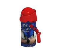 Sonic The Hedgehog Bouteille pour enfant avec sangle 500 ml Sonic Le Hérisson Robot Pop Up Cadeau Anniversaire Enfant