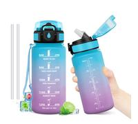 Gourde Sport 500ml, Gourde avec Paille sans BPA, Bouteille d'eau de Motivation avec Marqueur de Temps, Étanche et Réutilisable, Bouteille Réutilisable pour l'école, Sport, Bureau, Yoga, Camping