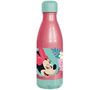 Tataway Bouteille en plastique bleue Disney Minnie Mouse Mickey Mouse 560 ml pour fille avec bouchon à vis