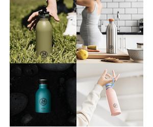 Gourde urbaine 1 L / 500 ml / 250 ml - Gourde écologique en acier inoxydable - Sans BPA - Non-thermique