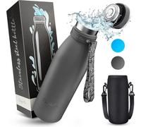Gourde Vezato en acier inoxydable - Bouteille isotherme sans BPA de 500 ml - Bouteille d'eau étanche à double isolation - Bouteille isotherme lavable au lave-vaisselle - Convient aux boissons gazeuses
