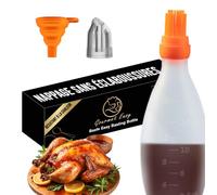 Gourmet Easy Pinceau en Silicone avec Distributeur, BBQ & Pâtisserie | Distributeur intégré pour une application rapide et sans effort, idéal pour barbecue et pâtisserie.