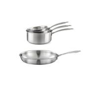 Cuisinox Lot Gourmet – 3 casseroles (16/18/20 cm) + poêle 32 cm inox Triply