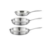 - GOURMET - Lot de 3 poêles inox 20-24-28 cm