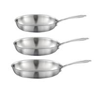 Gourmet - Lot de 3 poêles inox 24-28-32cm