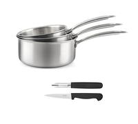 CUISINOX - Set cuisson et coutellerie - Gourmet - Compatible tous feux dont induction - Acier Inoxydable - Poignée fixe - Sans PFAS, PTFE, PFOA - Made in France