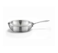 Cuisinox - Gourmet - Wok 28 cm inox - Triply - Compatible tous feux dont induction - Acier Inoxydable 18/1 - Finition Satinée - Poignée Fixe - Sans PFAS, PTFE, PFOA - Made in France