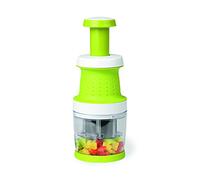 Gourmetmaxx 09896 Multi Hachoir, légumes râpe de Cuisine Mandoline Oignon Schneider, Acier Inoxydable, 8,5 x 8,5 x 22,6 cm Citron Vert/Blanc