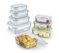 GOURMETmaxx Boîtes de conservation en verre Klick-it, set de 8 | Excellent pour le lave-vaisselle, le micro-ondes, le four et le congélateur | Etanche à l'air & anti-fuite