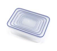 GOURMETmaxx Klick-it Lot de 6 boîtes de conservation (120 à 2500 ml), passent au micro-ondes et au congélateur, anti-fuite, avec fermeture à 4 clics, empilables et passent au lave-vaisselle