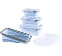 GourmetMaxx Récipient de conservation jeu de 4 silicone bleu clair 15096