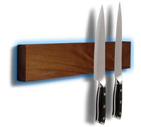 Gourmetop Porte Couteaux Aimanté Mural, Support Couteaux Magnétique, Bois d’Acacia, Aimant Couteau Mural Puissant, Sans Perçage, Range-Couteaux de Cuisine pour Mur et Réfrigérateur, Bois Foncé-30,5cm