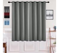 GOUSUN Rideau Occultant 1 Pièces 70 x 95 cm Anti Chaleur Tenture Opaque à Oeillets Rideaux Salon Anti UV Decoration Chambre,pour Salon, Gris Clair