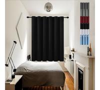 GOUSUN Rideau Occultant 170 x 140 cm Thermique Isolant Anti Froid et Chaleur Rideau Occultant Ambiance Chaleureuse,pour Salon, Noir
