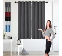 GOUSUN Rideau Occultant 90 x 160 cm Opaque à Oeillets Isolation Lumiere Rideaux Salon Protection Solaire,pour Salon, Gris Foncé
