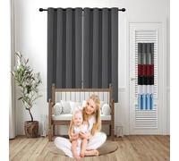 GOUSUN Rideau Occultant Thermiques 180 x 100 cm Rideau Occultant avec Œillets Rideau Occultant 100% Polyester,pour Salon, Gris Foncé