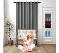 GOUSUN Rideau Occultant Thermiques 70 x 145 cm Anti Chaleur Tenture Opaque à Oeillets Rideaux Salon Entretien Facile,pour Salon, Gris Clair