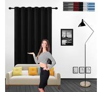 GOUSUN Rideau Occultant Thermiques 75 x 110 cm Thermique Isolant Anti Froid et Chaleur Decoration Rideaux Isolation Thermique,pour Salon, Noir