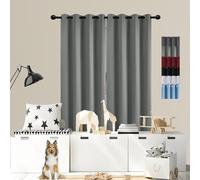 GOUSUN Rideau Occultant Thermiques Anti Froid 160 x 220 cm 100% Polyester/Décoration/Anti Bruit/Lavable Rideaux Salon Anti UV Decoration Chambre,pour Salon, Gris Clair