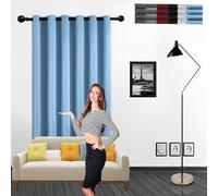 GOUSUN Rideau Occultant Thermiques Anti Froid 180 x 75 cm Anti Chaleur Tenture Opaque à Oeillets Decoration Rideaux Anti UV Decoration Chambre,pour Salon, Bleu Ciel