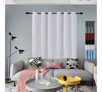 GOUSUN Rideau Occultant Thermiques Anti Froid 90 x 170 cm 100% Polyester/Décoration/Anti Bruit/Lavable Decoration Rideaux Installation Facile,pour Salon, Blanc