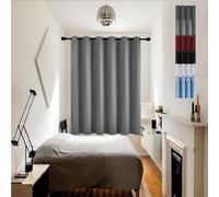 GOUSUN Rideaux Anti Froid 180 x 180 cm Anti Chaleur Tenture Opaque à Oeillets Rideau Occultant Finitions de Haute Qualité,pour Salon, Gris Clair