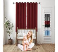 GOUSUN Rideaux Anti-UV 140 x 165 cm Opaque à Oeillets Isolation Lumiere Rideau Occultant Entretien Facile,pour Salon, Rouge