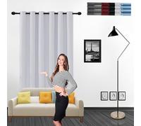 GOUSUN Rideaux Décoratifs 120 x 110 cm Opaque à Oeillets Isolation Lumiere Rideaux Salon 100% Polyester,pour Salon, Blanc